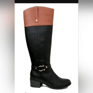 NWT Karen Scott Vickyy Women's Faux Leather Embossed Knee High RIding Boots-9W
